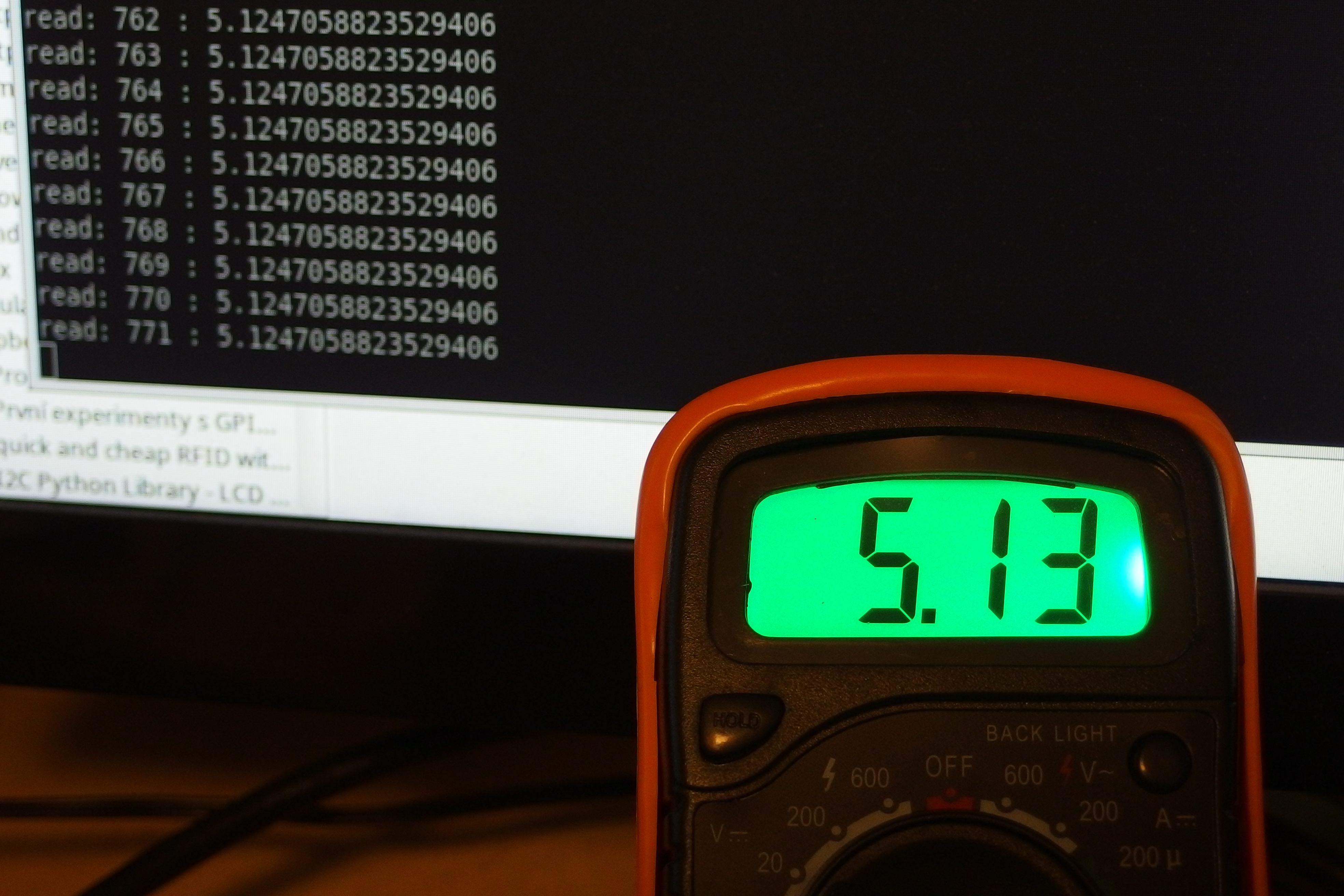 Calibrating ADC with voltage divider using voltmeter